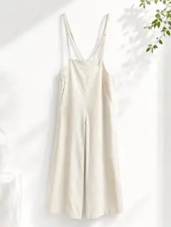 美品　Apuweiser-riche バックシャンサロペット 麻混 ホワイトのサムネイル