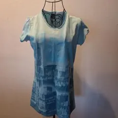 DANSKIN 半袖Tシャツ ライトブルー グラフィックのサムネイル
