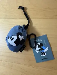 Disney ミニーマウス エコバッグ グレー カラビナ付き