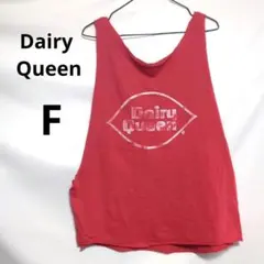 ★Dairy Queen★ ロゴ タンクトップ レッド 赤 F 海外 US古着