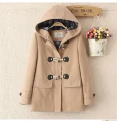 ダッフルコート　レディースM キャメル　通学　アウター