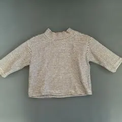 70-80サイズ　韓国子供服　ボーダーハイネックＴシャツ