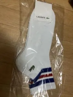 LACOSTE ホワイト ストライプソックス 25-27cm