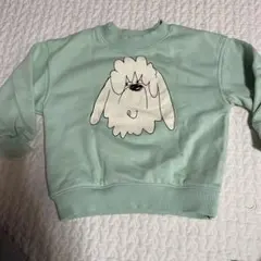 H&M ミントグリーン 犬プリント トレーナー 92cm
