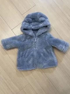 【美品】9mカーターズ耳付きもこもこフード付きアウター 水色