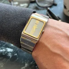80s Vintage Seiko 無印 レクタン タンク ツートン梨地文字盤 - メルカリ