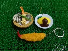 食品サンプル ミニチュア 3点セット 天ぷら オムライス