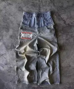 y2k washed layered baggy opium バギー デニム