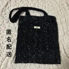 Uhr ウーア スパンコール トートバッグ ブラック