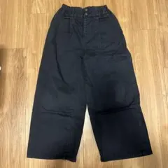 GU キッズ ワイドデニムパンツ ブラック