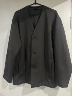 ノーカラージャケット ブラック メンズ