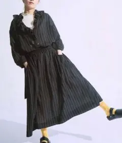 BEAMS JAPAN バックトゥフロント フリル ブラウス 刺繍レースブラウス 