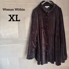 Woman Within 【XL】 ブラック ベルベットジャケット 長袖