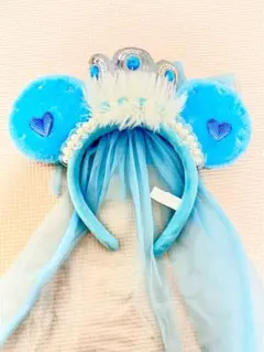 ミニーカチューシャ 青 水色 ティアラ付き