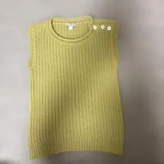 HUMANWOMAN アルパカニットベスト M ライトグリーン