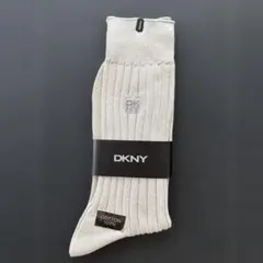 DKNY コットン100% リブ編みベージュソックスのサムネイル