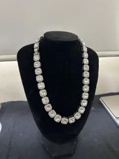 高級 マイアミキューバン 22mm 50cm ネックレス ブリンブリン シルバー