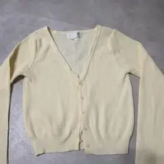 【LAKOLE】クリーム色 Vネック カーディガン
