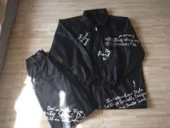 美品90s特大サイズ PARTO SPORT 半袖ストライプセットアップ上下 黒 美品90s特大サイズ PARTO SPORT 半袖ストライプセットアップ上下