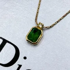 Dior ディオール ネックレス カラーストーン グリーン ヴィンテージ