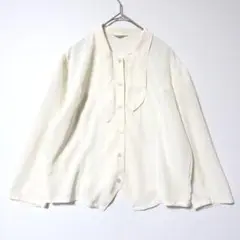 アイボリー 長袖 ブラウス シャツ 襟デザイン vintage CRONOSS