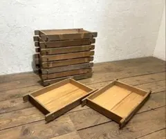 1964 ⑤10個セット　レトロな木製トレイ　ケース　木皿　古家具　古道具　台 1964 ⑤10個セット レトロな木製トレイ ケース 木皿 古家具 古道具 台