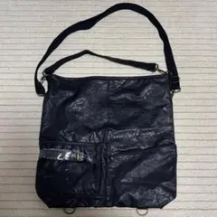 【冬物セール】新品 3WAY レザー ショルダーバッグ 機能性高い◎ ブラック