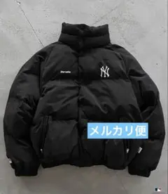 Perushu × MLB コラボ中綿キルティングダックフードブルゾン Perushu × MLB コラボ中綿キルティングダックフードブルゾン