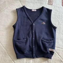 ミキハウス V襟　ネイビー ベスト　110