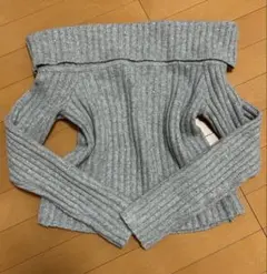 Abercrombie & Fitch オフショル ニット グレー スパンコール