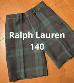 キッズ ハーフパンツ チェック柄 ダークグリーン