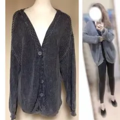 GYDAオーバーサイズ ブリーチLOOSEニットカーディガン美品最安値❣️のサムネイル