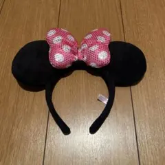 水玉 スパンコール ピンク ミニーちゃん カチューシャ