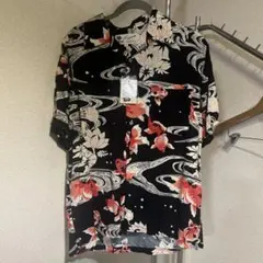 金魚柄 アロハシャツ ブラック M