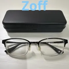 Zoff NEW STANDARD ブラックメガネ ケース付き
