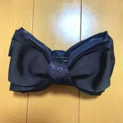 【新品】ネイビー リボン バナナクリップ　バレッタ