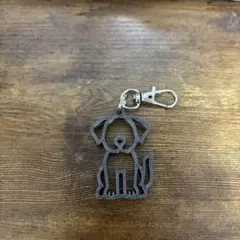 ドッグモチーフ キーホルダー グレー