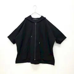OMNES トップス パーカー フーディー ジップアップ 半袖 ブブラック Fのサムネイル