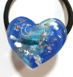 レジン ヘアゴム ハンドメイド ブルー 宇宙 星空 約3センチ - メルカリ