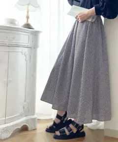 チェック柄 フレアスカート