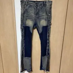 valabasas バラバサス スタックフレアダメージデニム ブラック 新品 M