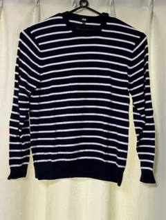 UNIQLO ニットセーター ネイビー/ホワイト ストライプ XLサイズ