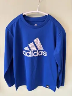 adidasアディダス150ジュニア長袖ロゴTトレーニングウェア速乾（140