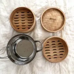 【used 概ね美品】ケユカ杉せいろ2段 ステンレス鍋 セット 15cmのサムネイル