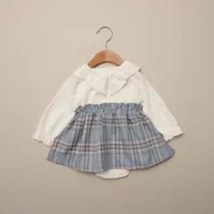 値下げ！タグ付き☆ブランシェス　チェックカバーオール【おそろい】