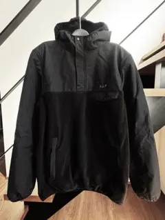HUF　フリースジャケット/ナイロン/BLK/無地/M