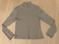 【美品】GU ジーユー　ラメハイネックT 長袖　グレー　Sサイズ