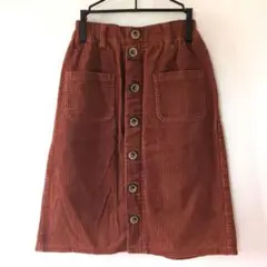 ロングスカート　コーデュロイ　チャコール　秋服