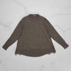 【無印良品】ヤクウール 畦編み Aライン ニット セーター L ブラウン