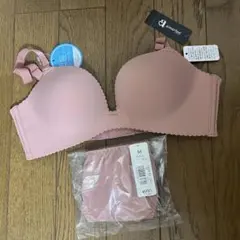 【エメフィール】超盛ブラ（S）&ショーツ（M）ノンワイヤー ピンク